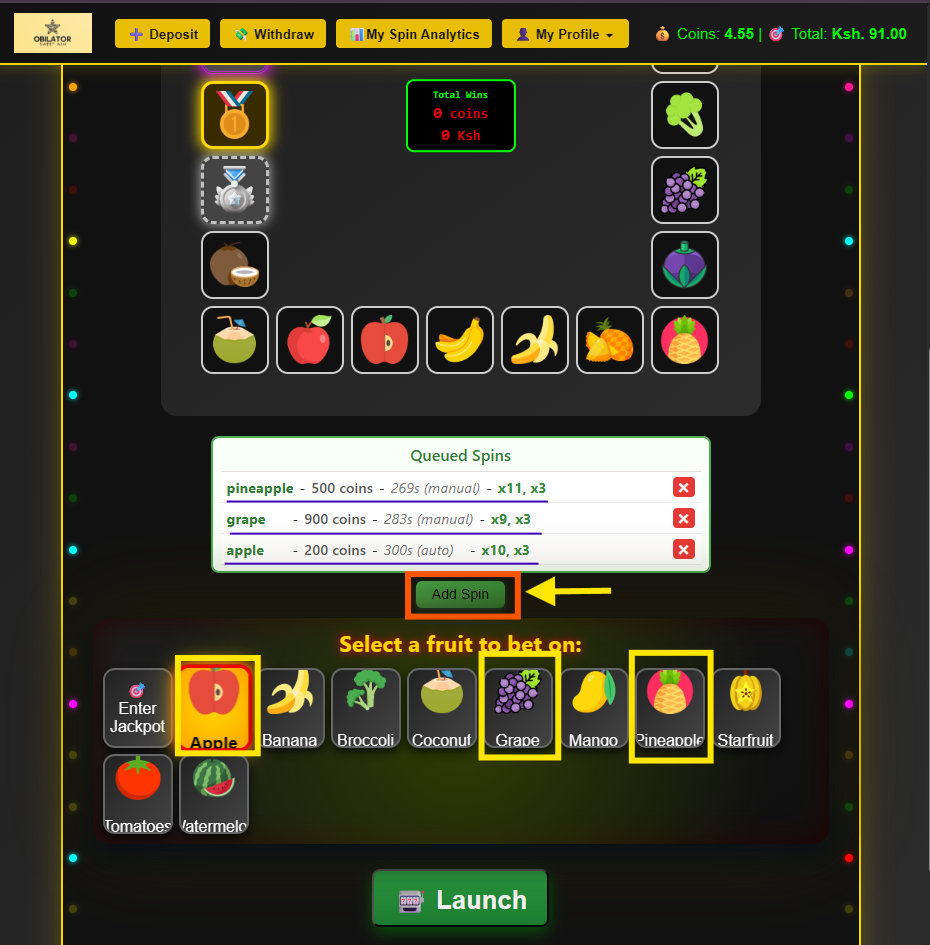 Select fruit